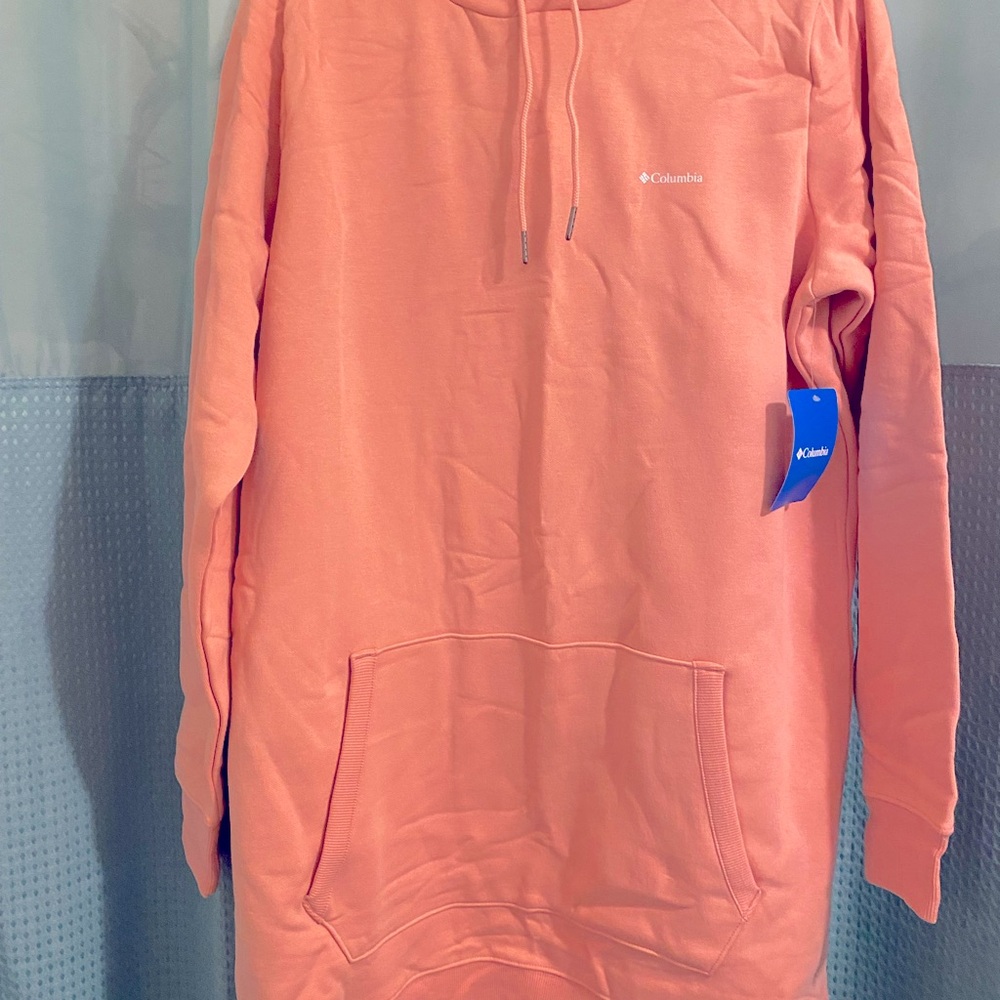Columbia Womens Light Pink/Grey Longer Length Hoodie